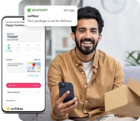 Customer checking real-time delivery tracking on WhatsApp